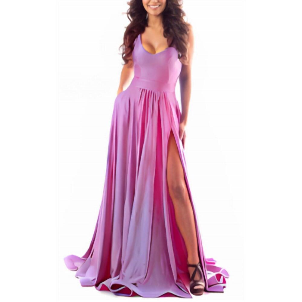 NEW JESSICA ANGEL jersey a-line with slit dress in blossom